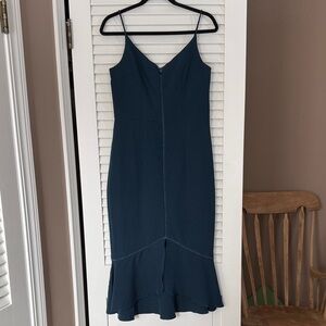 Lumiér by Bariano Blue Sleeveless Mermaid Midi Dress Size M Cocktail
